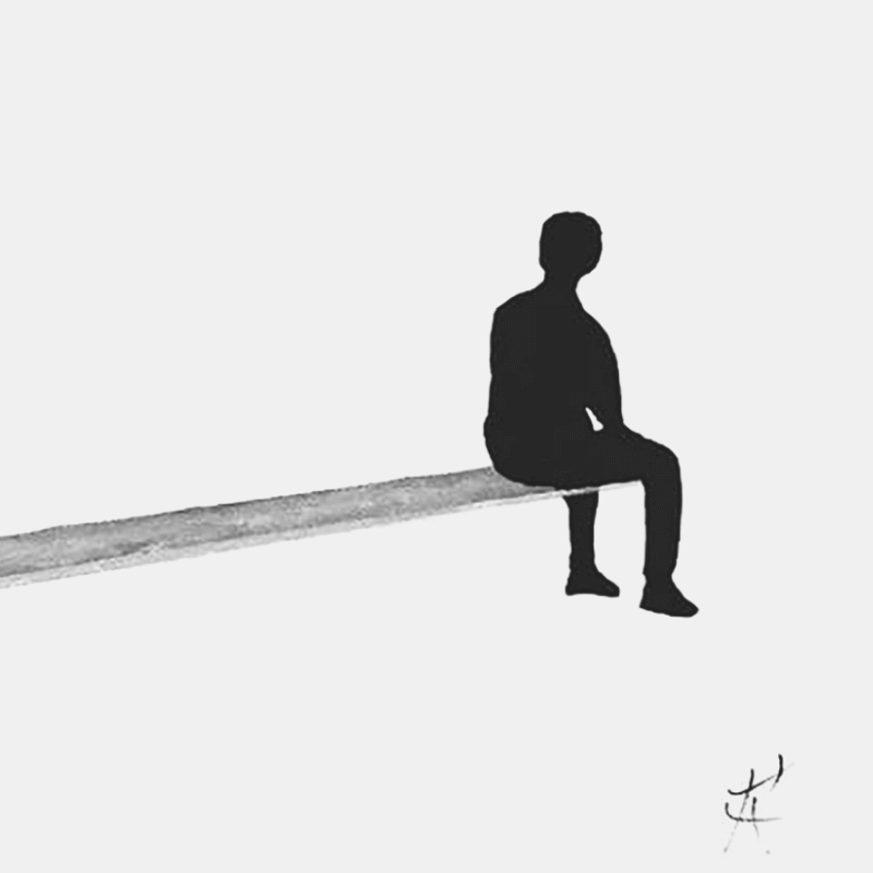 A look into the black and white painting